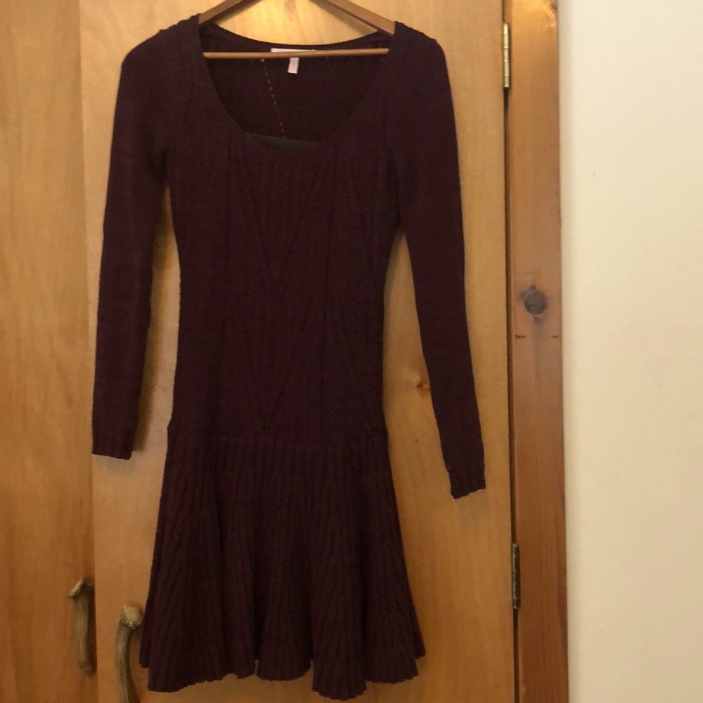 Victoria secret knit sweater dress maroon.